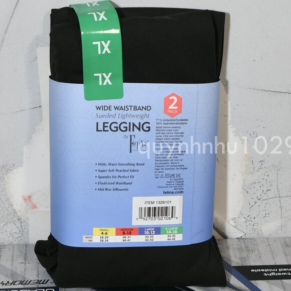 Felina wide waistband sueded lightweight legging 2 pack - Picture 7 of 8